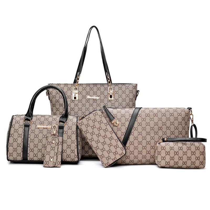 6 Pcs / 1 Set Women Leather Handbag
